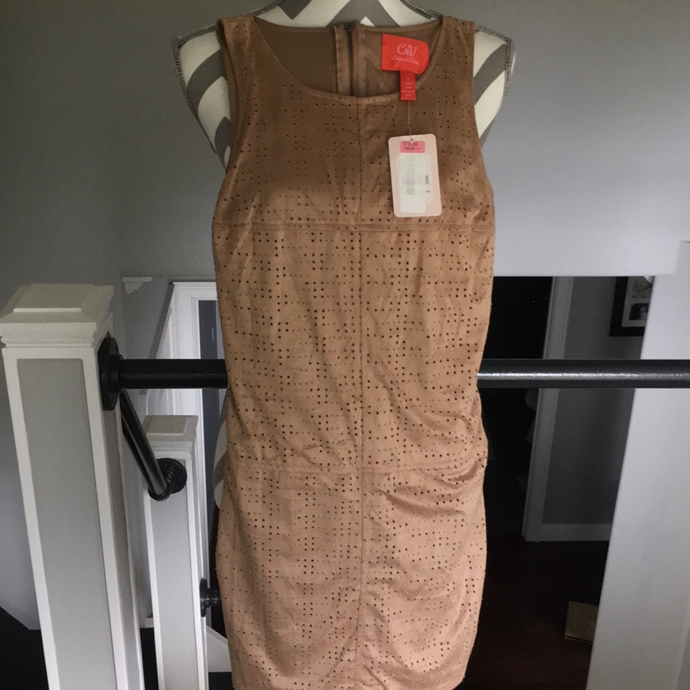 Suede eyelet Dress